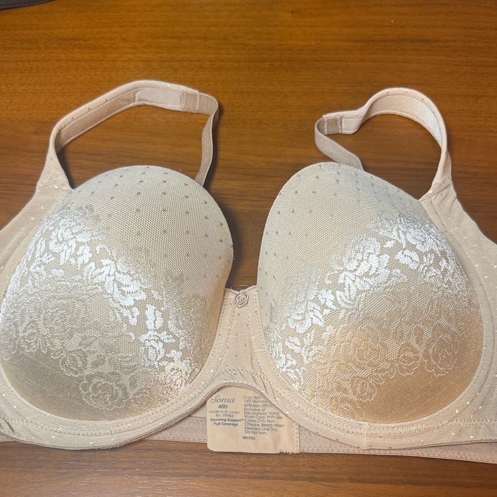 Soma Full Coverage Underwire Bra 79984 Stunning Support Beige